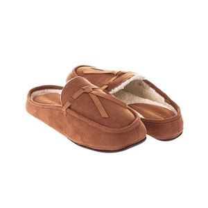 Faux Suede Slippers Scuffs Mules Brown Seranoma